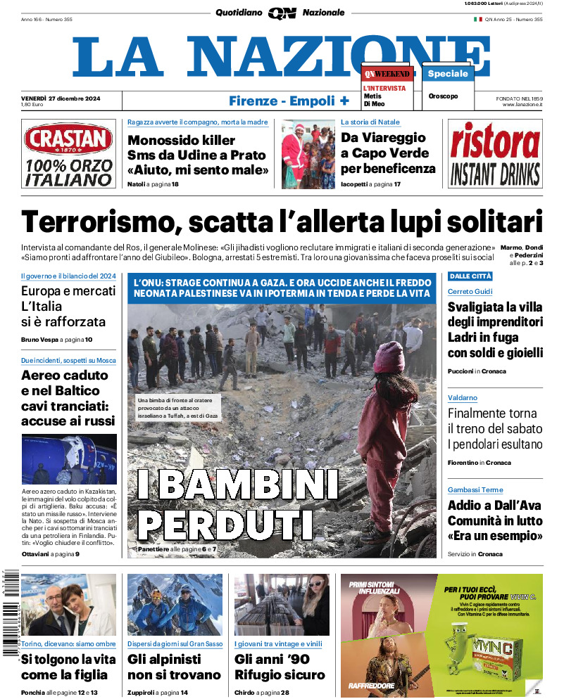 Prima-pagina-la nazione-edizione-di-oggi-20241227